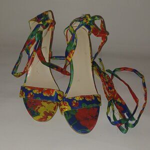 COLORFUL LACE UP SEXY HEELS